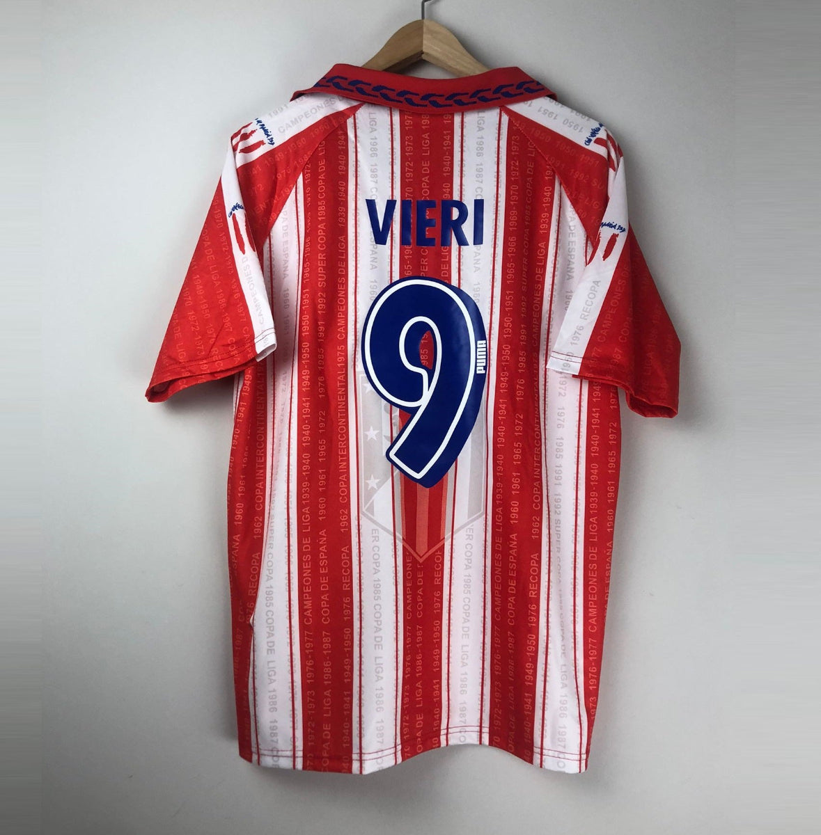 Retro Atlético Madrid 1997-98 Vieri #9 Puma Retro Marbella Shirt +