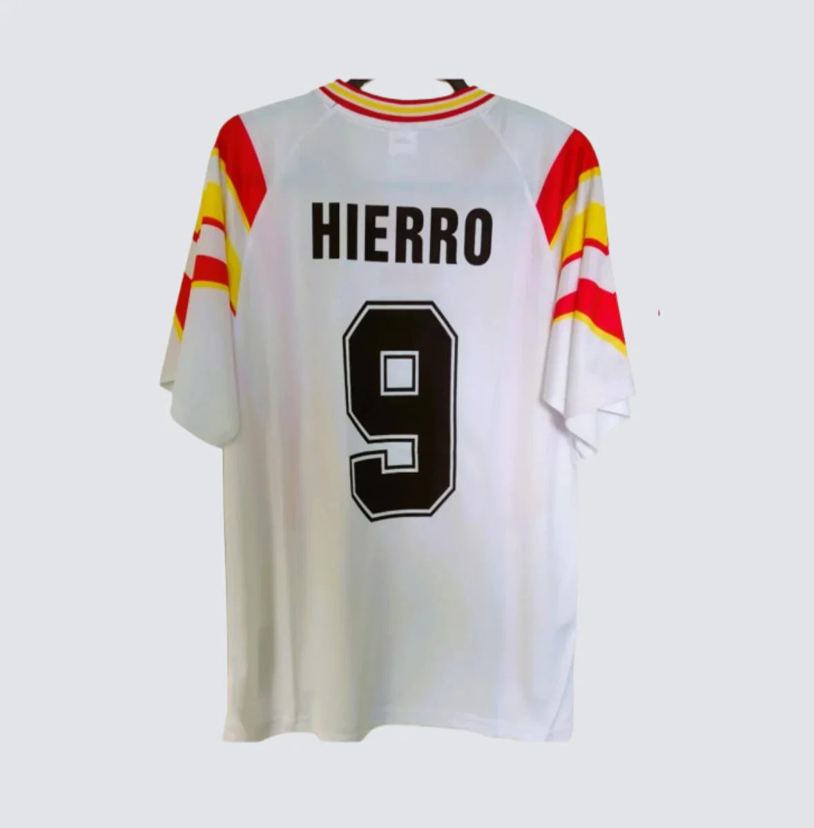 Spain Away Retro Shirt 1996-98 Fernando Hierro – Fútbol Club Vintage