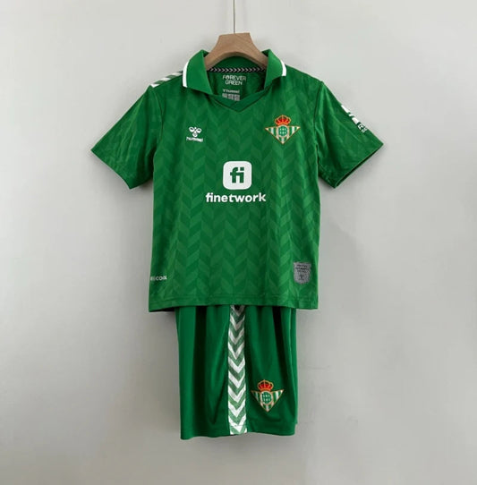 Retro Real Betis Balonpié Niños Visitante 2023-24