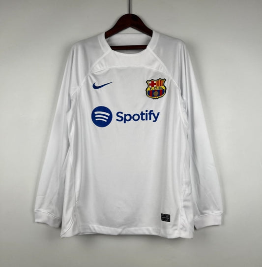 Camiseta Retro FC Barcelona Visitante Manga Larga 2023-24