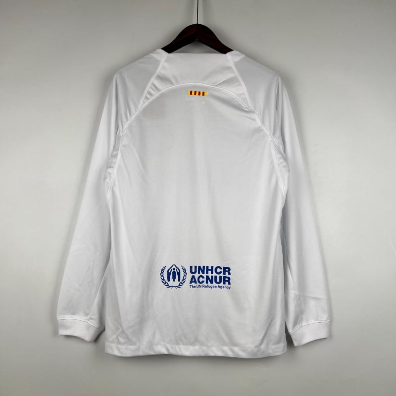 Camiseta Retro FC Barcelona Visitante Manga Larga 2023-24
