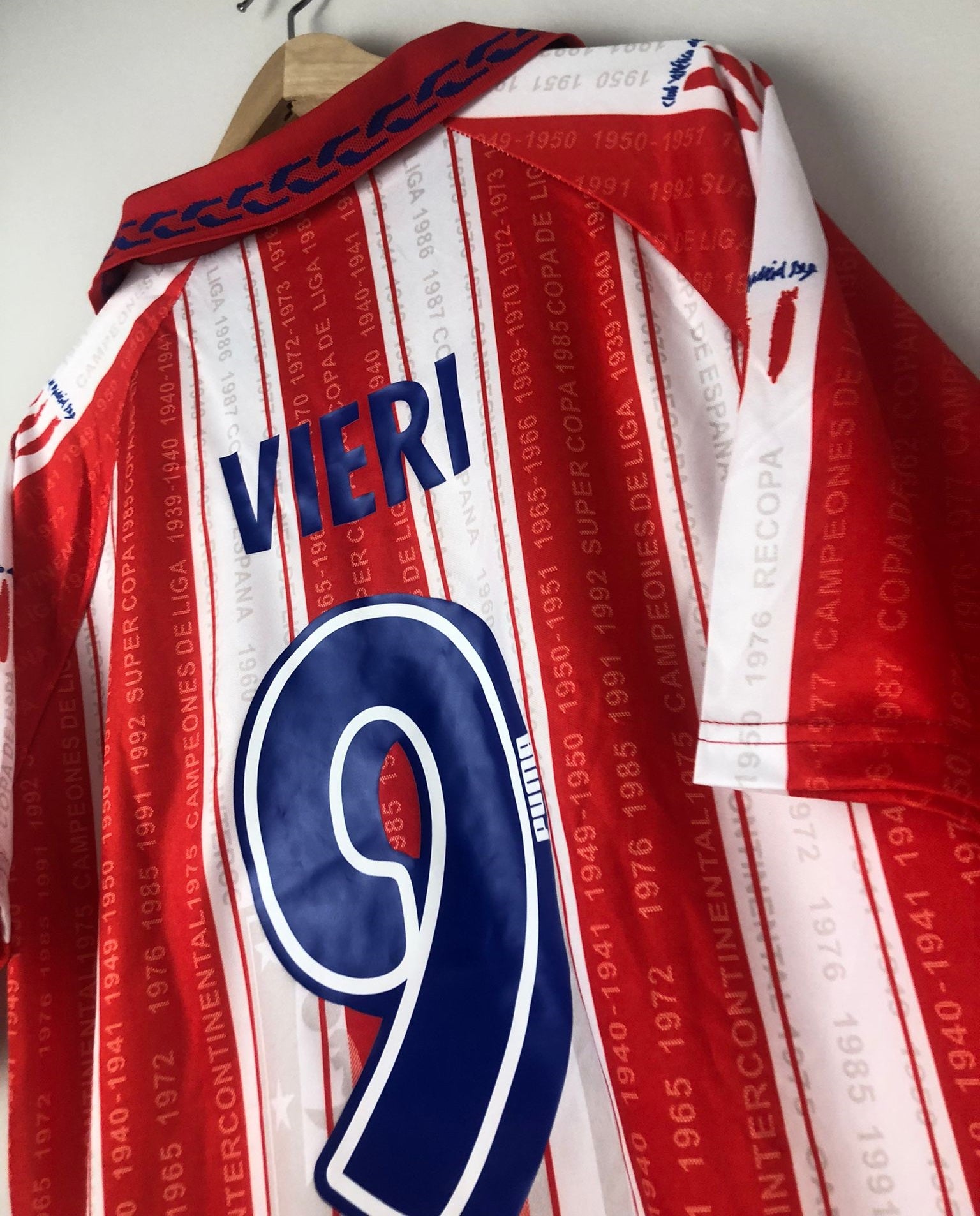 Retro Atlético Madrid 1997-98 Vieri #9 Puma Retro Marbella Shirt +
