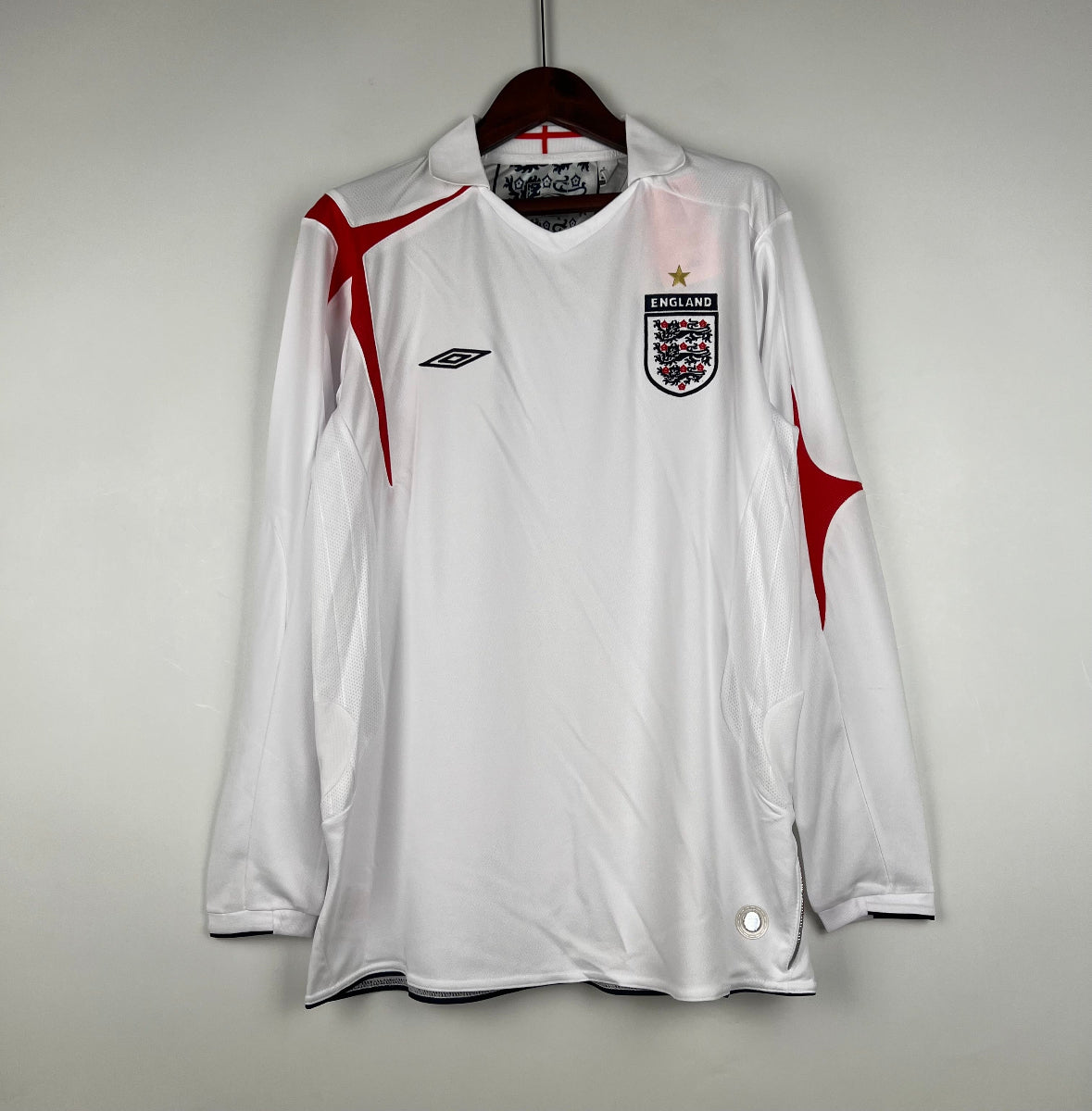 Camiseta Retro Inglaterra Mangas Largas 2006