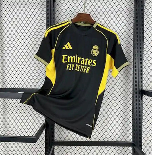 Camiseta Real Madrid Edición Especial Negro y Amarillo 2025-26