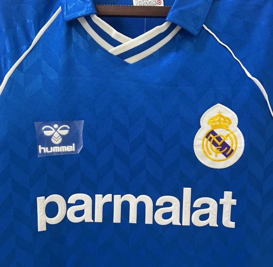 Real Madrid 1986 Away Retro Shirt | Parmalat x Hummel | Legendary
