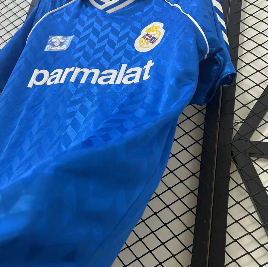 Real Madrid 1986 Away Retro Shirt | Parmalat x Hummel | Legendary