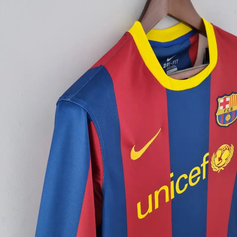 Camiseta Retro FC Barcelona Manga Larga 2010-11