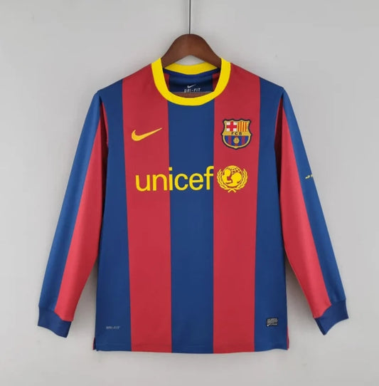 Camiseta Retro FC Barcelona Manga Larga 2010-11