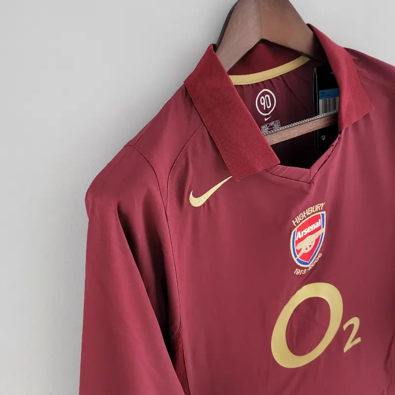 Camiseta Arsenal FC Visitante Manga Larga 2005-06 Retro