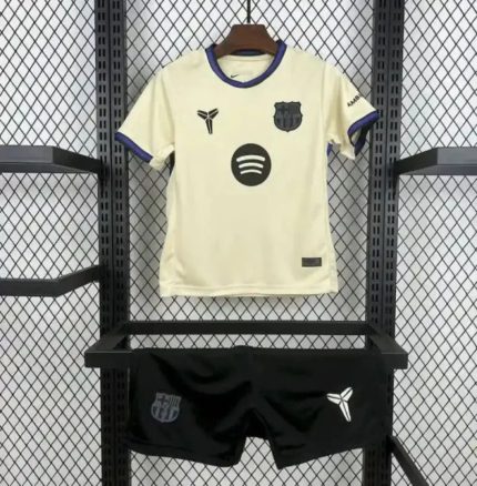 FC Barcelona Niños Visitante Beige Mamba Negra 2025-26 - Fútbol Club Vintage