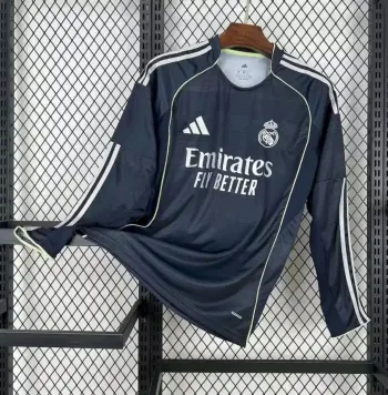 Camiseta Real Madrid Visitante Mangas Largas 2025-26 - Fútbol Club Vintage