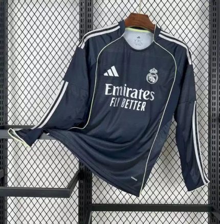 Camiseta Real Madrid Visitante Mangas Largas 2025-26 - Fútbol Club Vintage