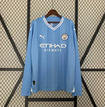 Camiseta Manchester City FC Mangas largas 2023-24 - Fútbol Club Vintage