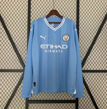 Camiseta Manchester City FC Mangas largas 2023-24 - Fútbol Club Vintage