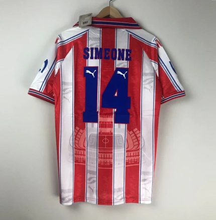 Camiseta Retro Club Cholo Simeone Atlético de Madrid 1996 - Fútbol Club Vintage