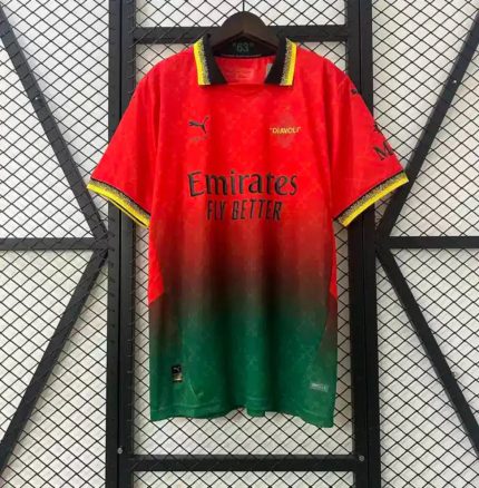 Camiseta Retro AC Milán Edición Especial Rojo y Verde 2025-26 - Fútbol Club Vintage