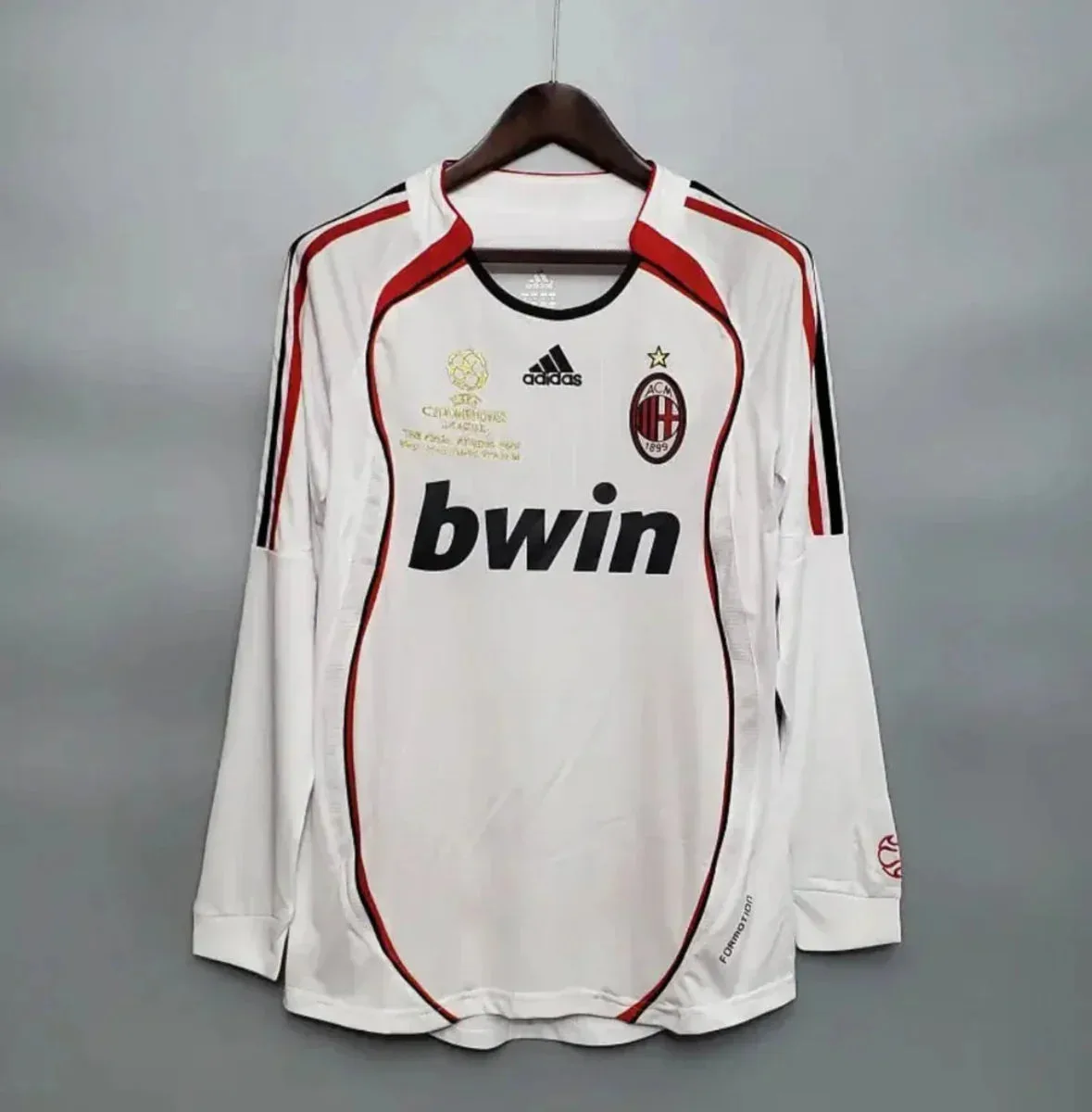 images Camiseta Retro AC Milán Visitante Manga Larga 2006-07 - Fútbol Club Vintage