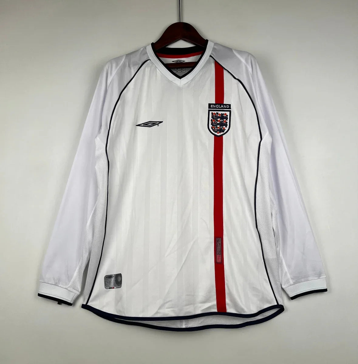 Camiseta Retro Inglaterra Mangas Largas 2002 - Fútbol Club Vintage