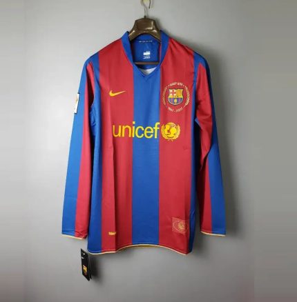 Camiseta Retro FC Barcelona Manga Larga 2007-08 - Fútbol Club Vintage