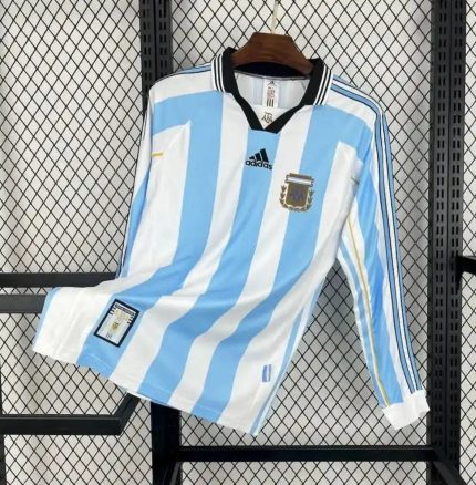 Camiseta Retro Argentina Manga Larga 1998 - Fútbol Club Vintage