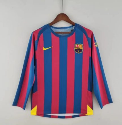 Camiseta Retro FC Barcelona Manga Larga 2005-06 - Fútbol Club Vintage