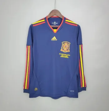 Camiseta Retro España Visitante Manga Larga 2010 - Fútbol Club Vintage