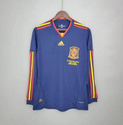 Camiseta Retro España Visitante Manga Larga 2010 - Fútbol Club Vintage