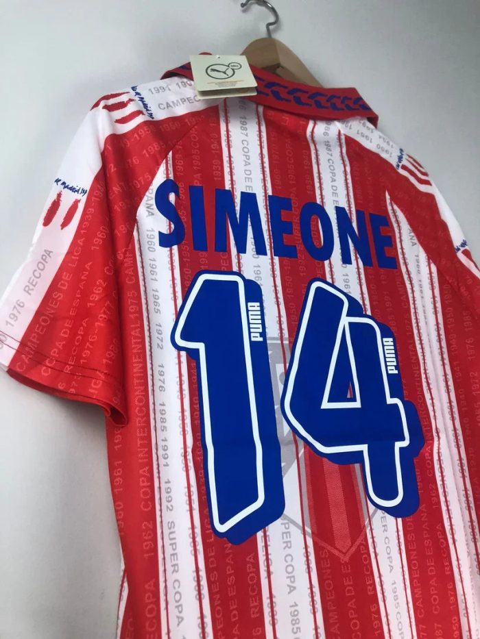 Camiseta Retro Club Cholo Simeone Atlético de Madrid 1995 - Fútbol Club Vintage