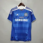 Camiseta retro Chelsea 2012 azul, manga corta, logos Adidas y parche Final Munich