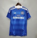Camiseta retro Chelsea 2012 azul, manga corta, logos Adidas y parche Final Munich