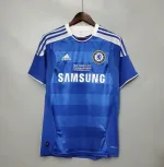 Camiseta retro Chelsea 2012 azul, manga corta, logos Adidas y parche Final Munich